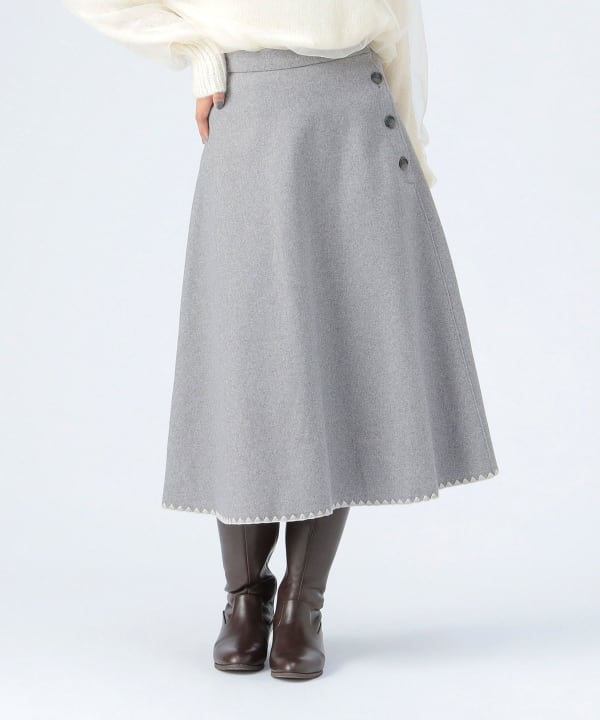 破格お値下げ不可★美品BEAMS HEART standerd clothing BEAMS HEART（ビームス ハート）ハマグリ刺繍 フレアミディスカート