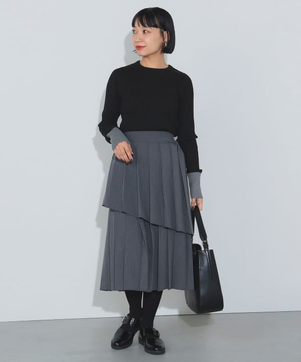 美品 BEAMS RBS ビームス ロング アシンメトリー プリーツ スカート 美品 BEAMS RBS ビームス ロング アシンメトリー プリーツ