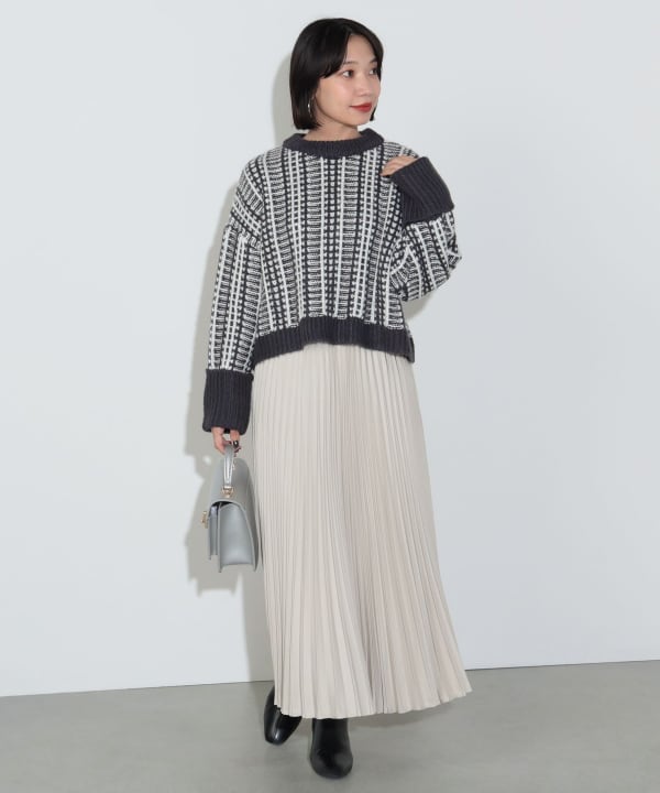 人気アイテムランキング(新品)  BEAMS HEART（ビームス ロングスカート ハート）変形プリーツ スカート