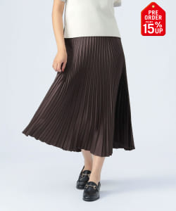 【+15%ポイントUP】変形プリーツ ロングスカート（洗濯機可能）