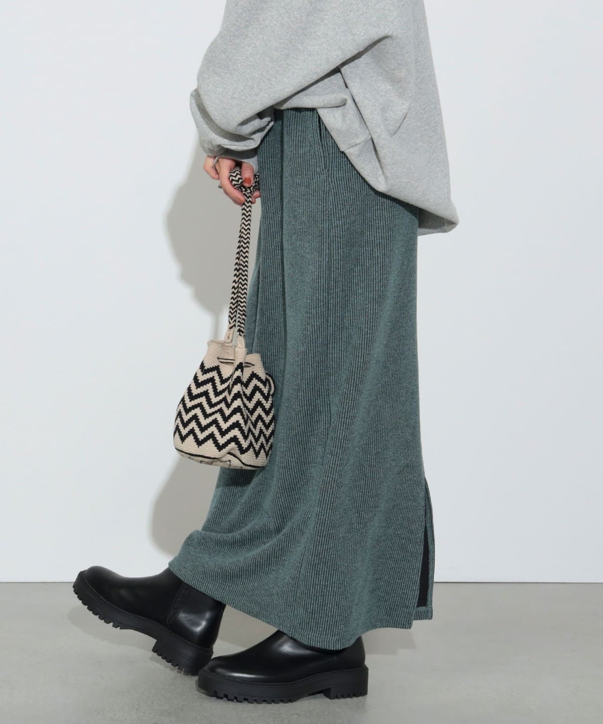配色ストライプ ナロースカート スカート WOMEN GREEN ONE SIZE 配色ストライプ ナロースカート スカート WOMEN GREEN ONE SIZE