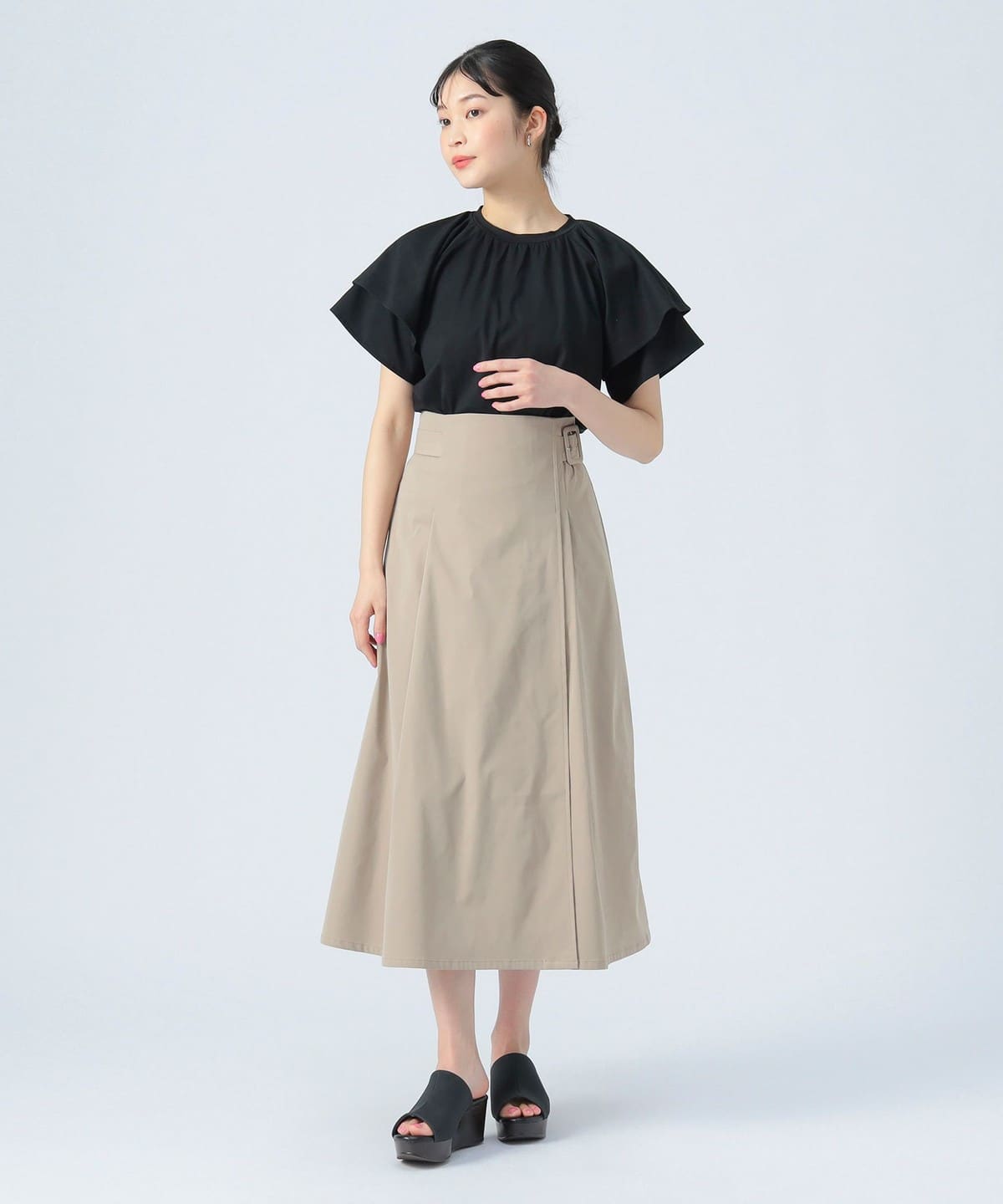 BEAMS HEART(ビームス ハート)アシンメトリー ラップスカート BEAMS HEART(ビームス ハート)アシンメトリー ラップスカート