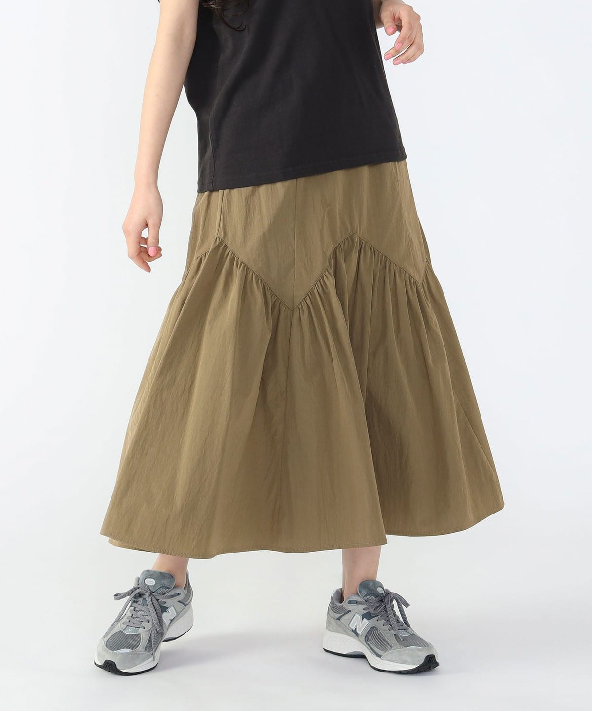 ギザギザ切替 フレアスカート スカート WOMEN BROWN ONE SIZE ギザギザ切替 フレアスカート スカート WOMEN BROWN ONE SIZE