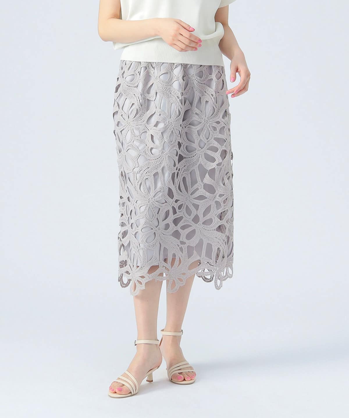 モチーフレース スカート スカート WOMEN ICE GREY ONE SIZE モチーフレース スカート スカート WOMEN ICE GREY ONE SIZE
