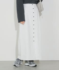 フロントボタン 裏毛 タイトスカート