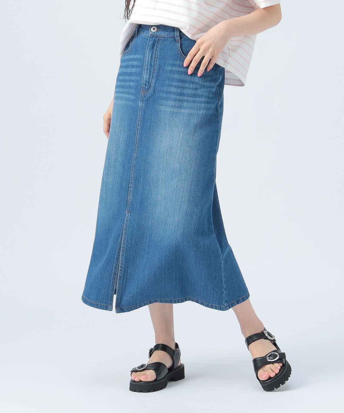 スリット デニム ナロースカート スカート WOMEN BLEACH S スリット デニム ナロースカート スカート WOMEN BLEACH S