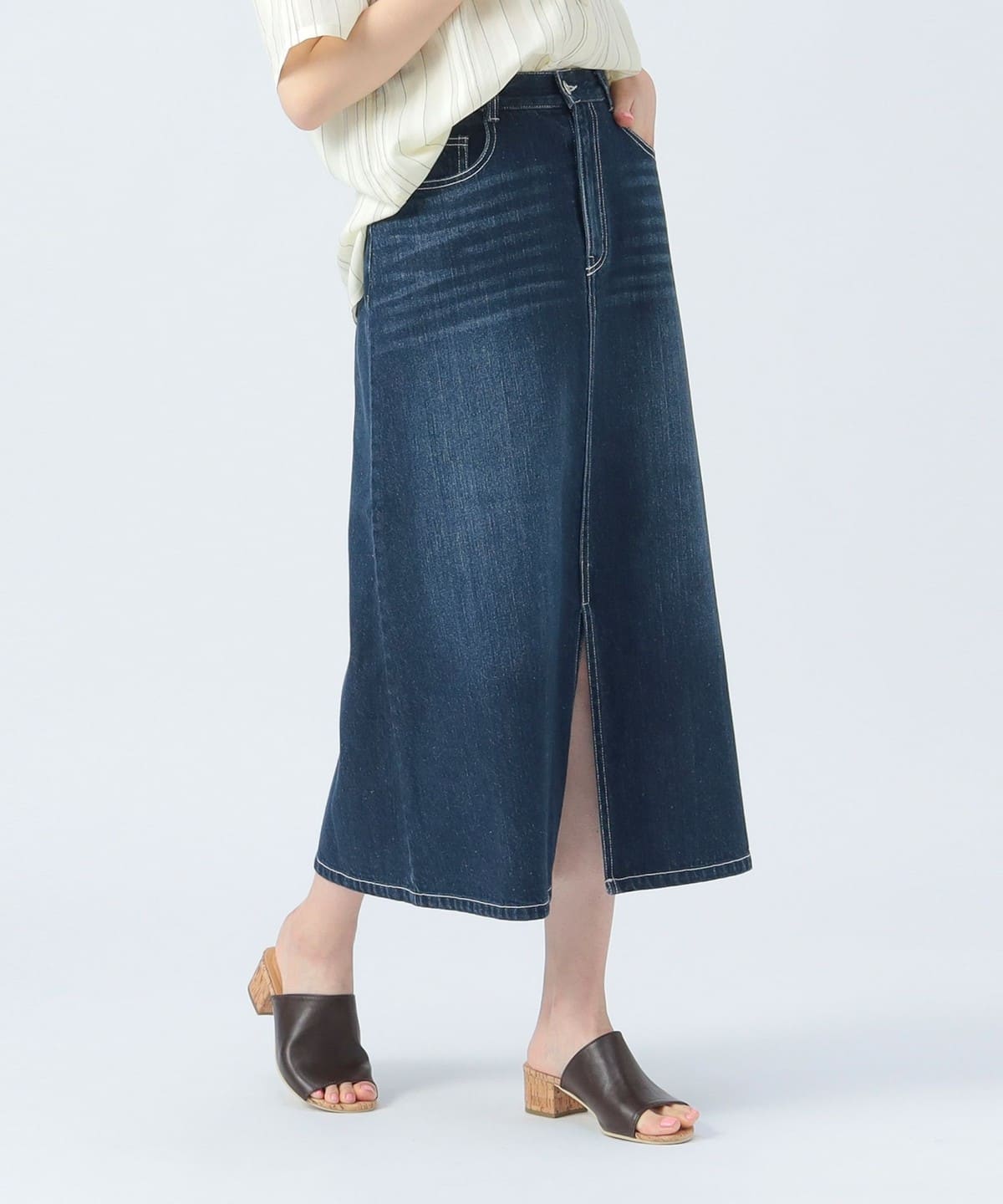 スリット デニム ナロースカート スカート WOMEN INDIGO M スリット デニム ナロースカート スカート WOMEN INDIGO M