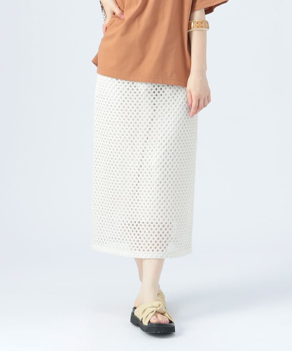 【the khaki】メッシュデザイン　イージースカート【BEAMS】 the khaki】メッシュデザイン イージースカート【BEAMS】 the