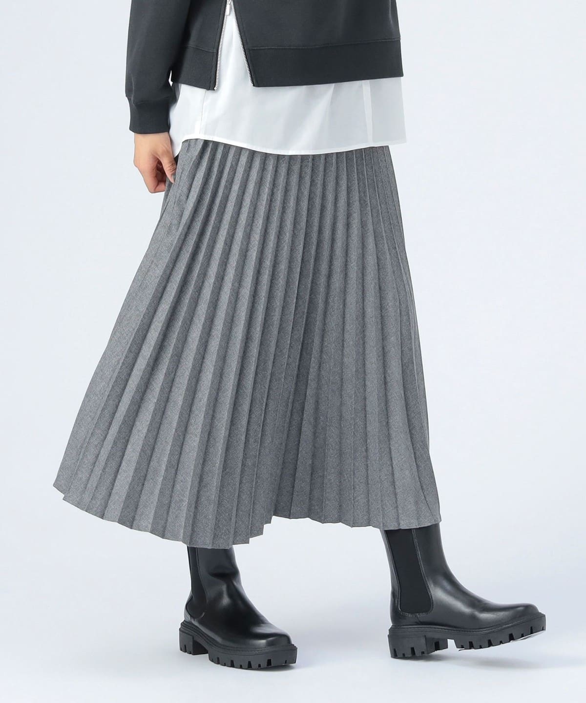 ウールライク プリーツスカート スカート WOMEN GREY ONE SIZE ウールライク プリーツスカート スカート WOMEN GREY ONE SIZE