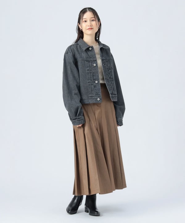 ♡さま　専用 BEAMS HEART（ビームス ハート）レザー風 タック フレアスカート