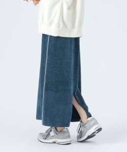 【+15%ポイントUP】サイドライン ベロア ニットスカート