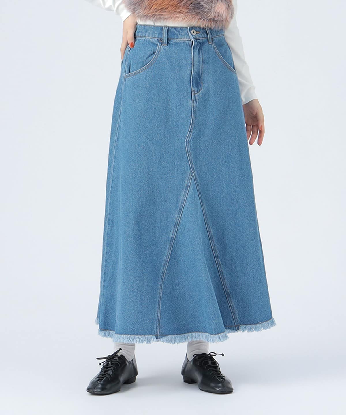 BEAMS HEART（ビームス ハート）リメイク風 デニム フレア スカート