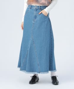 リメイク風 デニム フレア スカート
