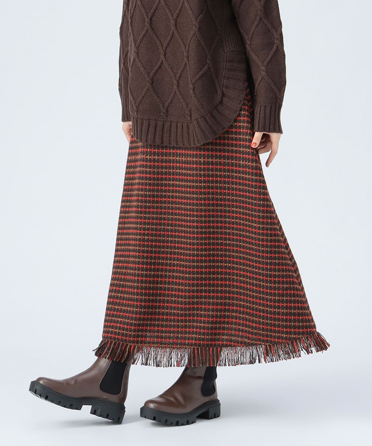 BEAMS HEART（ビームス ハート）チェック柄 ツイード スカート