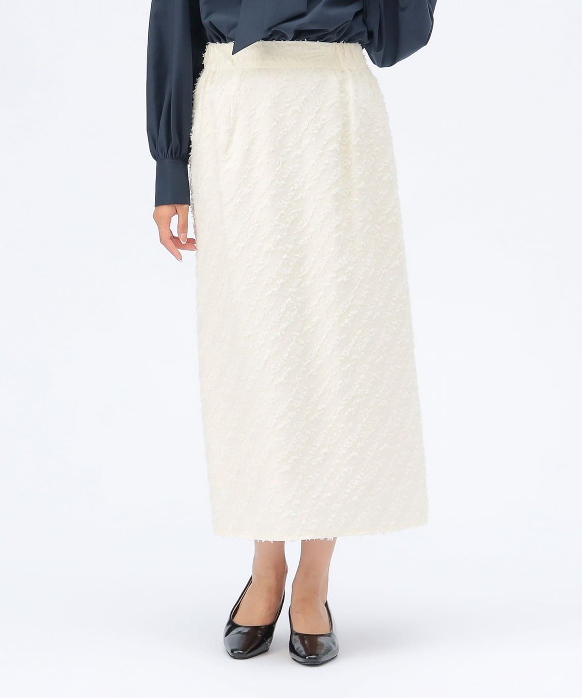 ジャカード フリンジ スカート スカート WOMEN IVORY ONE SIZE