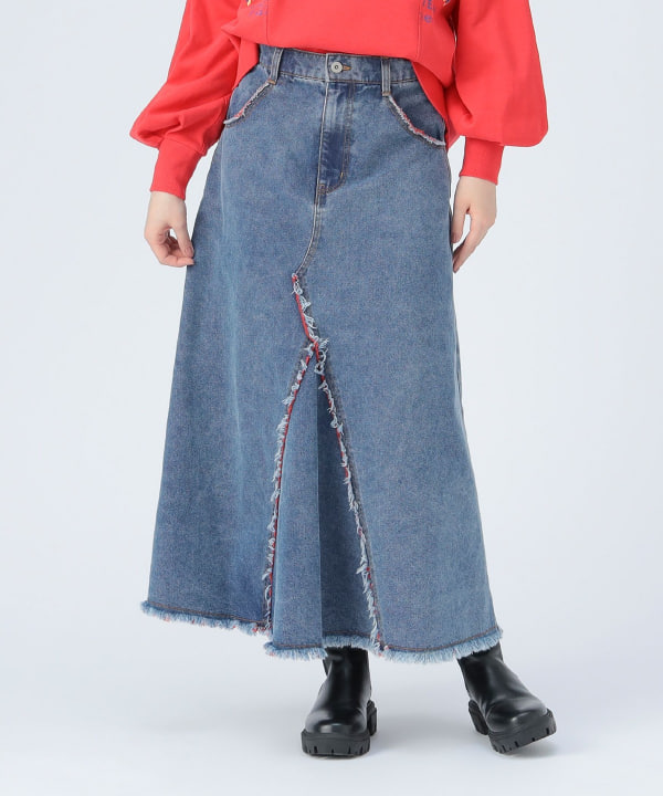 BEAMS HEART（ビームス ハート）カラーダメージ デニム スカート