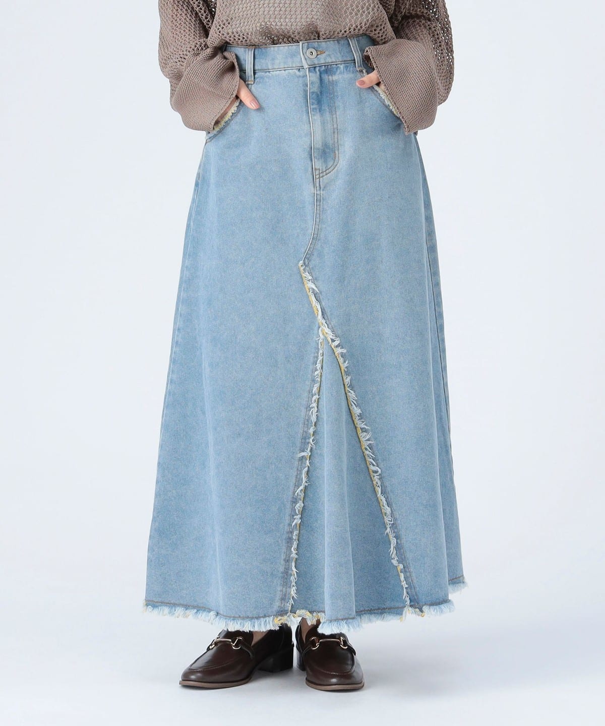 BEAMS HEART（ビームス ハート）カラーダメージ デニム スカート