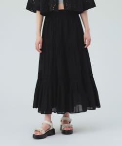 INDIA タック フレアスカート