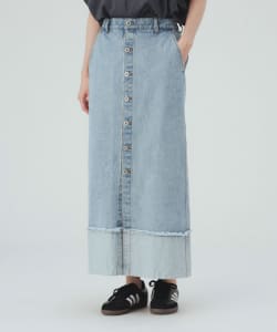 ターンバック デニム ボタンスカート