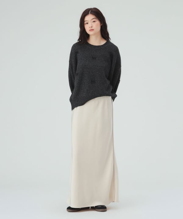 【10%OFFクーポン対象】サテン フレア スカート [H：171cm]