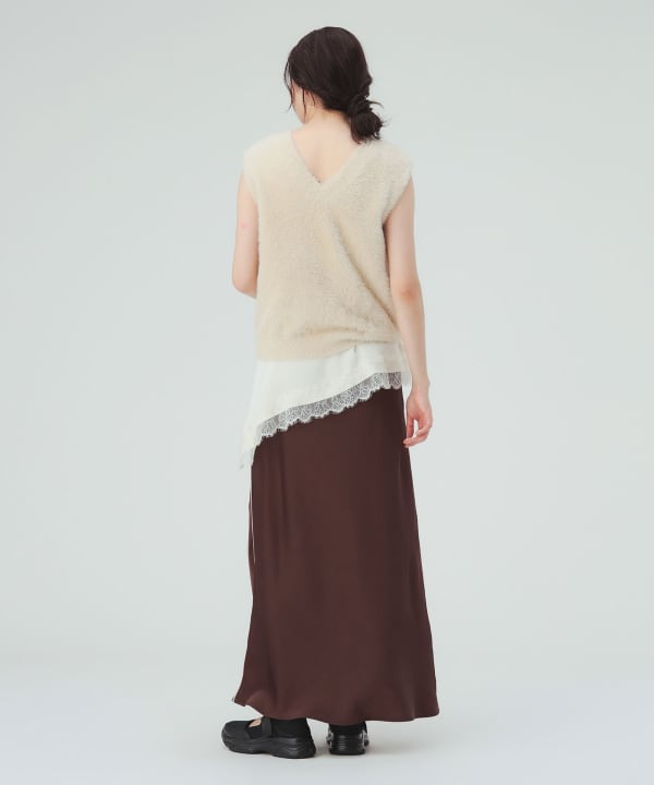 【10%OFFクーポン対象】サテン フレア スカート [H：171cm]