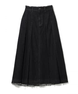 【10%OFFクーポン対象】ワイドタック デニム スカート