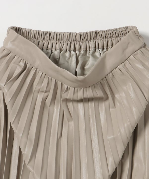 フェイクレザー プリーツ スカート
