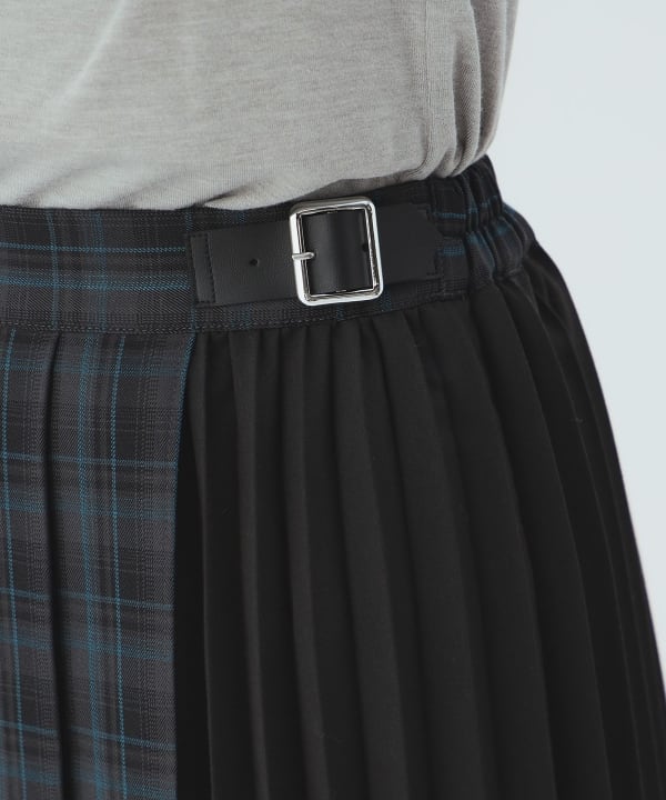 Mixed pleated skirt