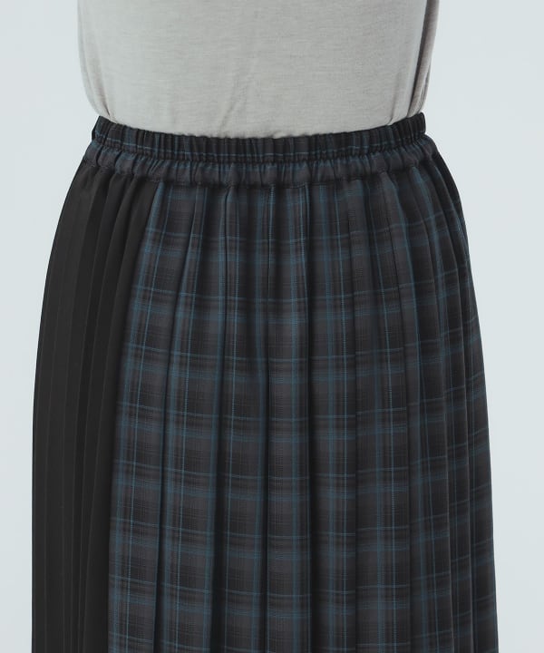 Mixed pleated skirt