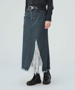 レース デニム ナロー スカート