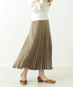 BEAMS HEART / サテン 変形 プリーツスカート