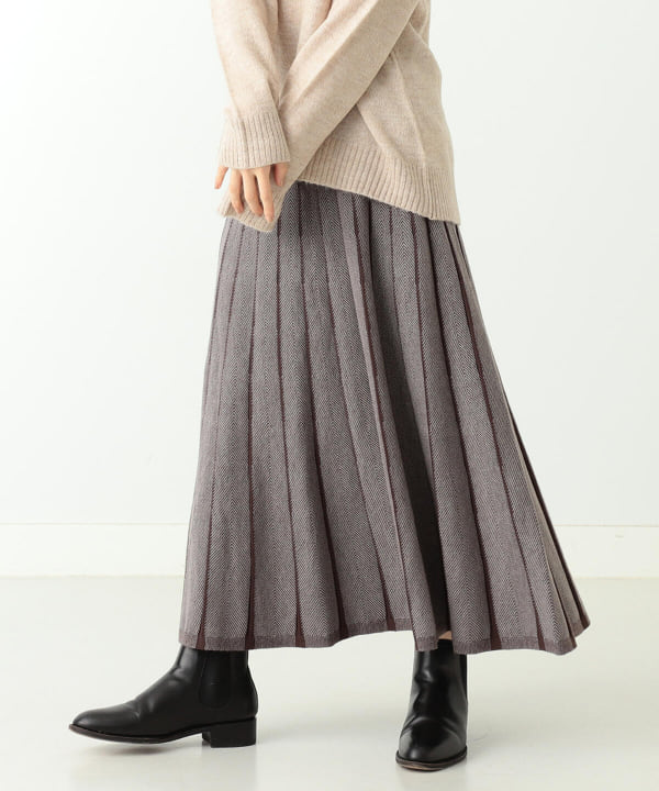 Beams Heart ビームス ハート アウトレット Beams Heart ニットツイード フレアスカート スカート マキシ ロング丈スカート 通販 Beams