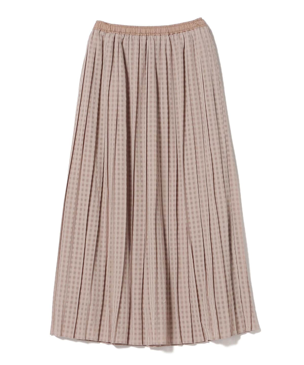 BEAMS HEART BEAMS HEART Check Pleated Skirt (Skirt, Maxi/Long Skirt)  Available at BEAMS