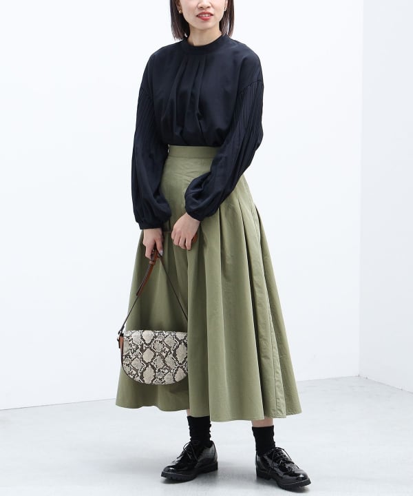 そら様ビーティングハート　ウールカーキスカート NMDS24642(スカート) 40s ORGANIC POPLIN(PATCHWORK) PINTUCK