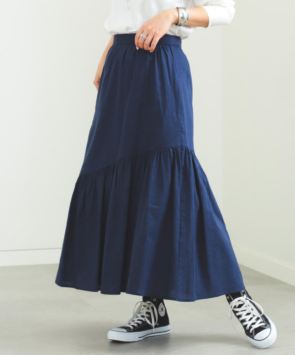 スカート Heart logo tiered skirt スカート Heart logo tiered skirt 新色】Asymmetry Tiered Skirt