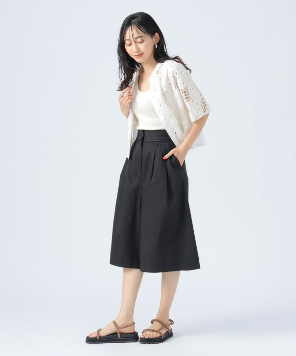新品 ビームス ハイビスカス　キュロット BEAMS リゾート パンツ Demi-Luxe BEAMS（デミルクス ビームス）ワイド キュロット