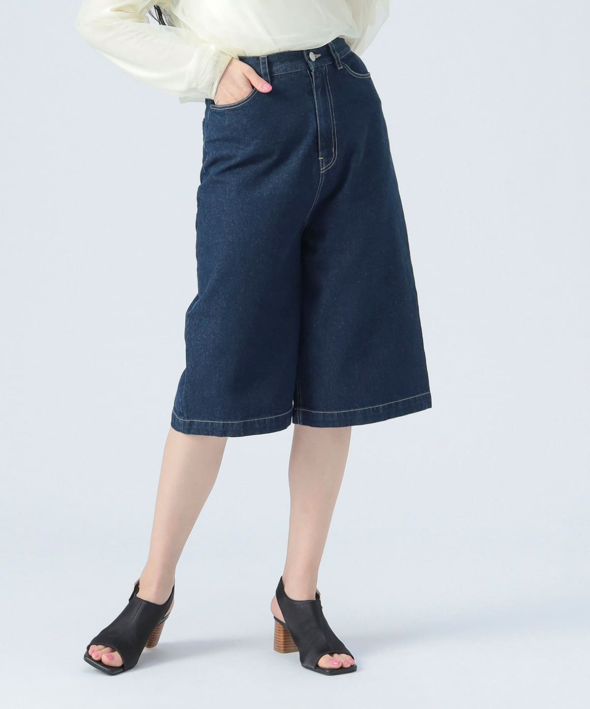 デニム バミューダ パンツ パンツ WOMEN INDIGO ONE SIZE デニム バミューダ パンツ パンツ WOMEN INDIGO ONE SIZE