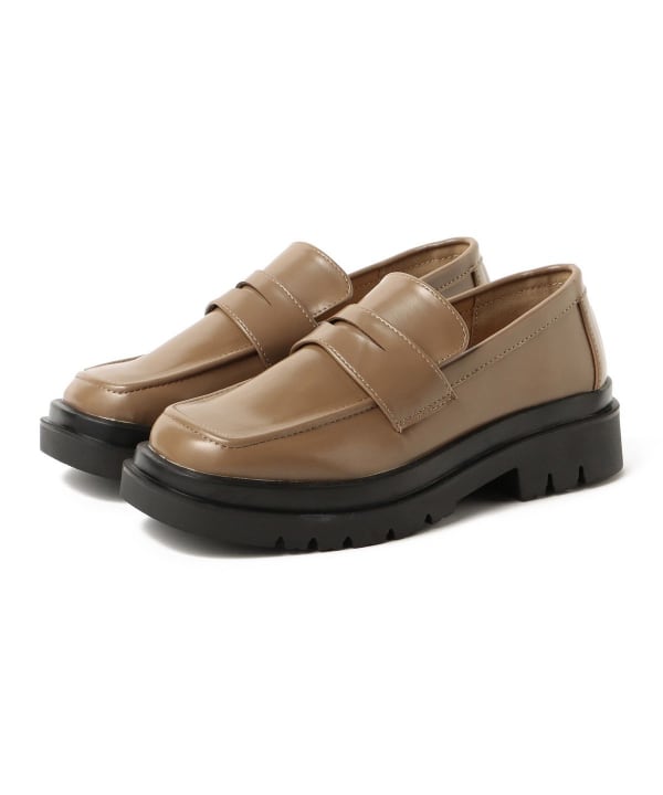 24AW】Ray BEAMS ビブラムソール厚底本革ビットローファー23.5
