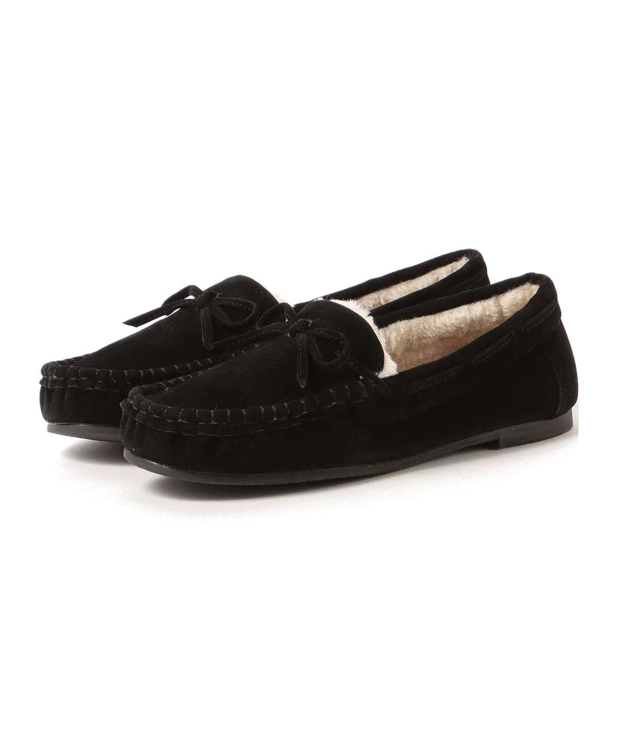BEAMS HEART (BEAMS HEART) Faux Suede Boa Moccasins (Shoes Shoes 