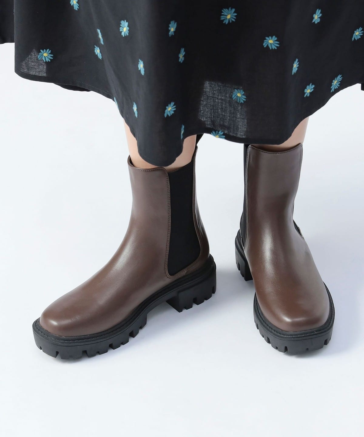 サイドゴア ブーツ(22.5 24.5cm) シューズ WOMEN BROWN L サイドゴア ブーツ(22.5 24.5cm) シューズ WOMEN BROWN L