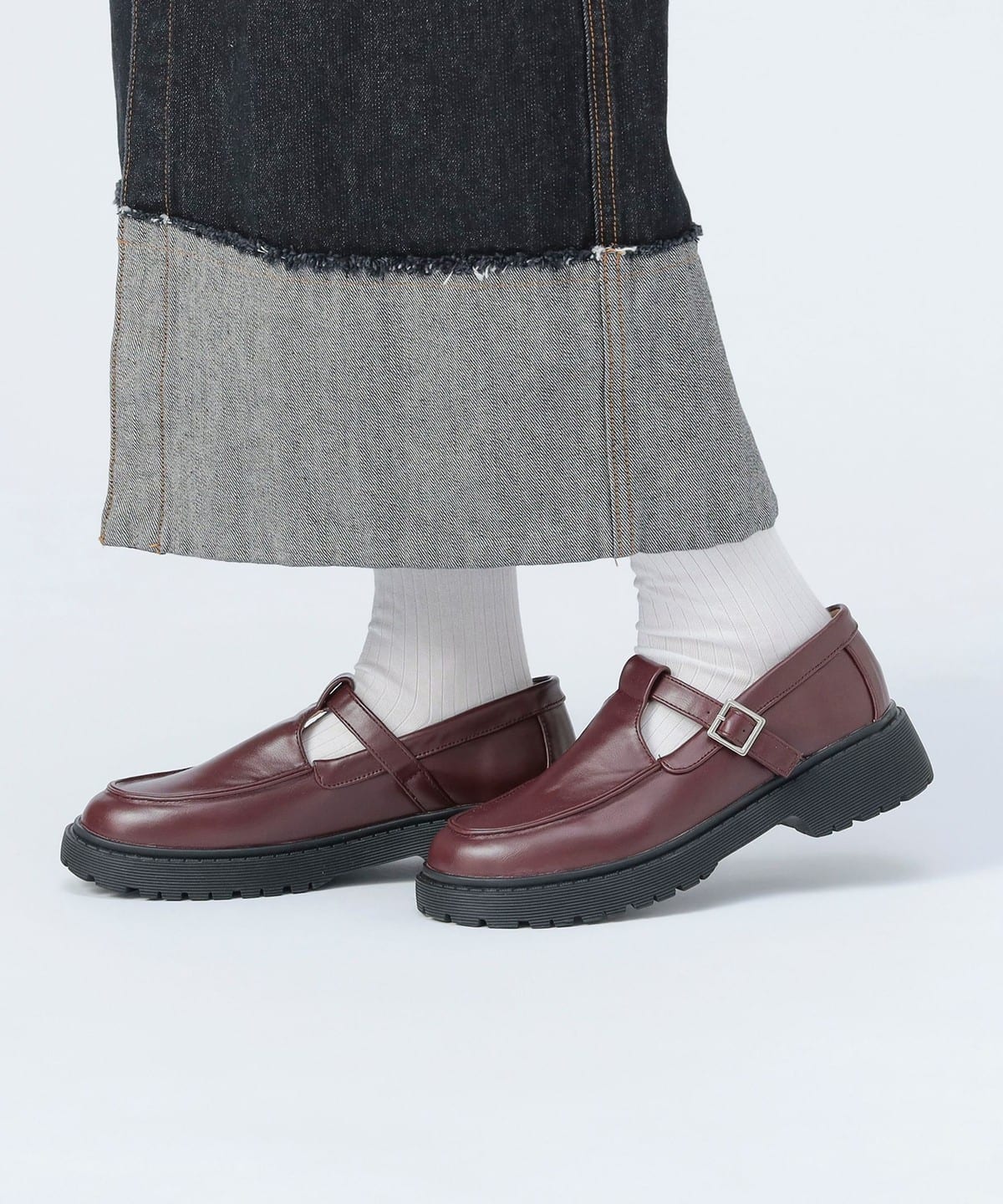 Tストラップ付 モカシン シューズ WOMEN BORDEAUX L Tストラップ付 モカシン シューズ WOMEN BORDEAUX L