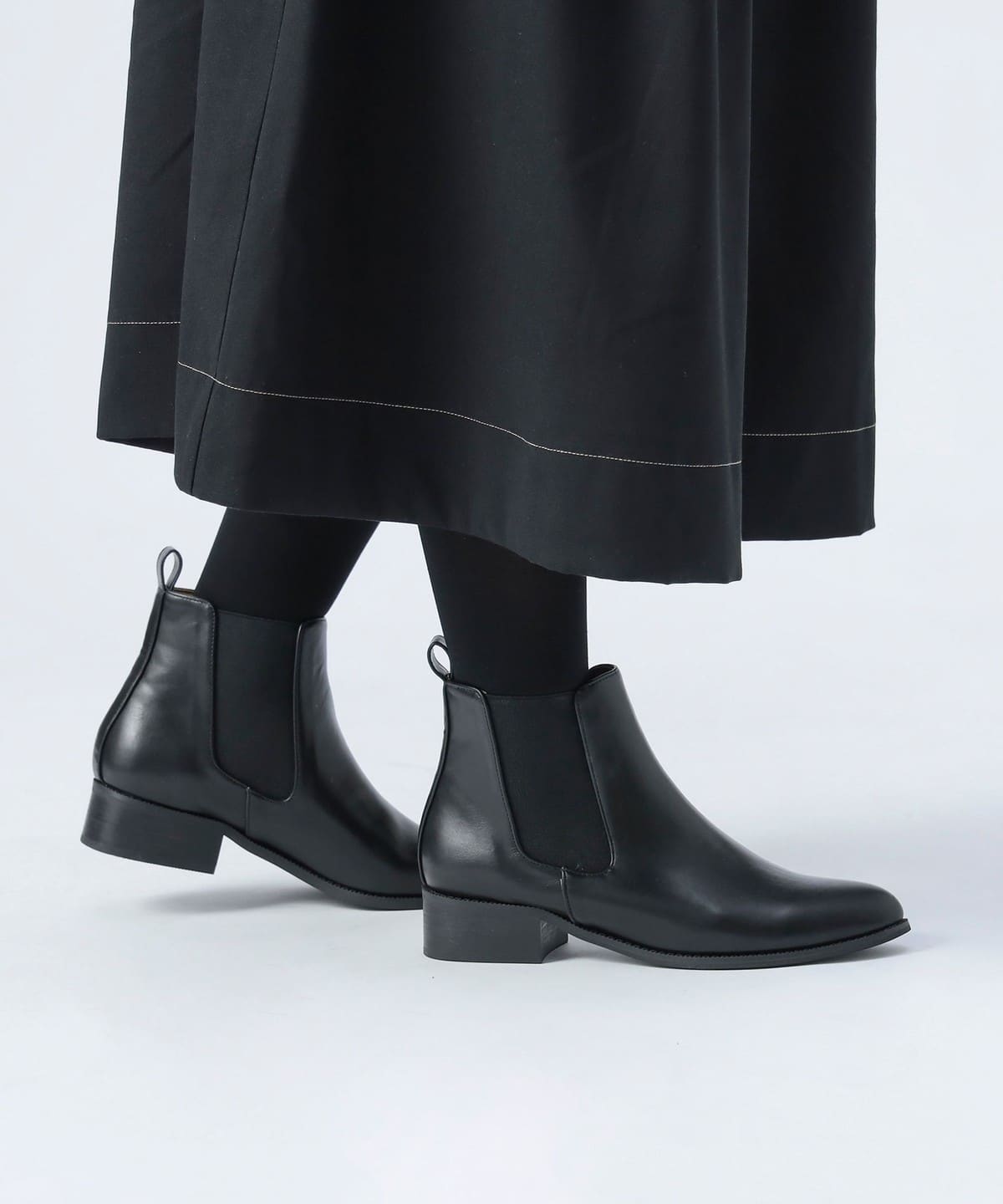 フェイクレザー サイドゴアブーツ(22.5 24.5cm) シューズ WOMEN BLACK S フェイクレザー サイドゴアブーツ(22.5 24.5cm) シューズ WOMEN BLACK S