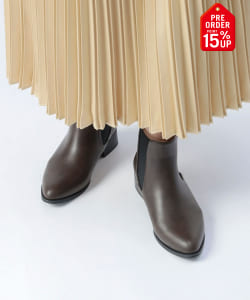 【+15%ポイントUP】フェイクレザー サイドゴアブーツ（22.5～24.5cm）