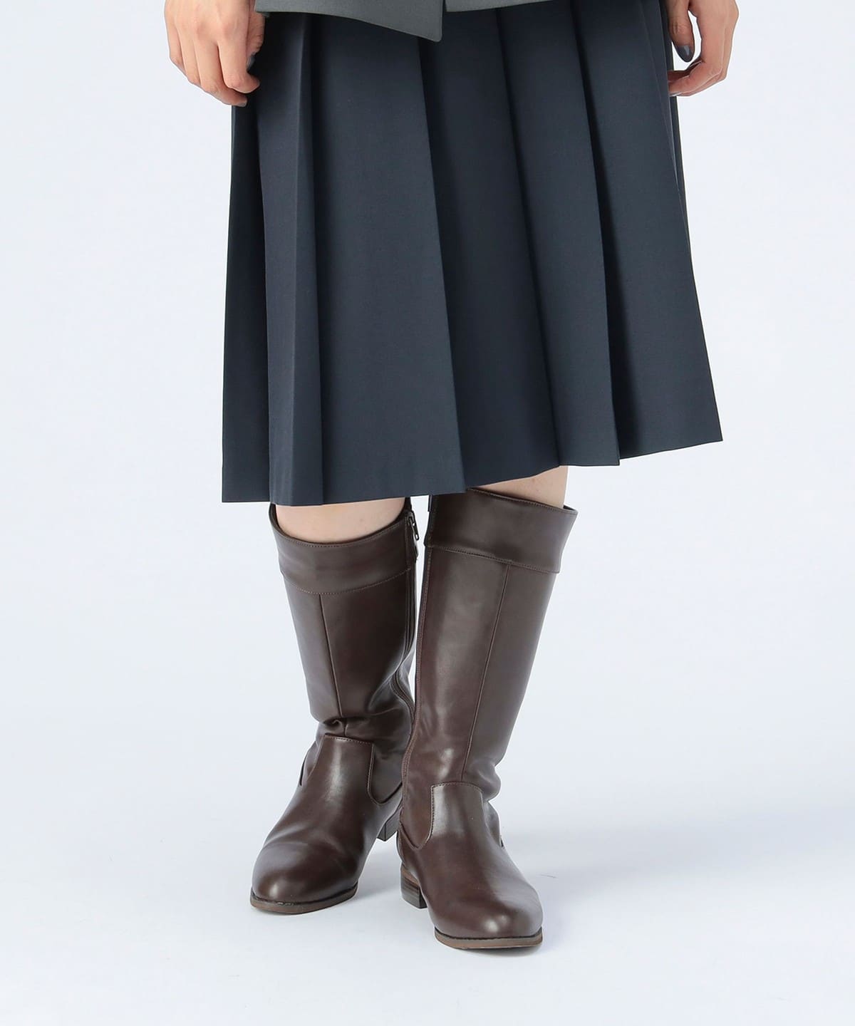 切替 ロング ブーツ シューズ WOMEN BROWN M 切替 ロング ブーツ シューズ WOMEN BROWN M