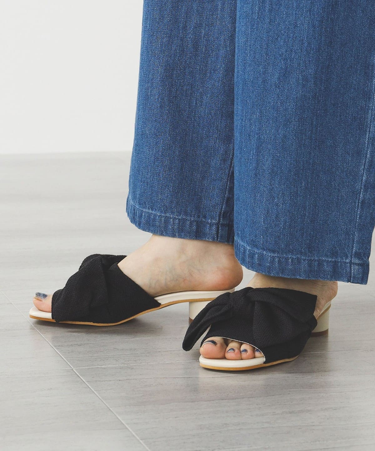 ビッグリボン サンダル シューズ WOMEN C. BLACK S ビッグリボン サンダル シューズ WOMEN C. BLACK S
