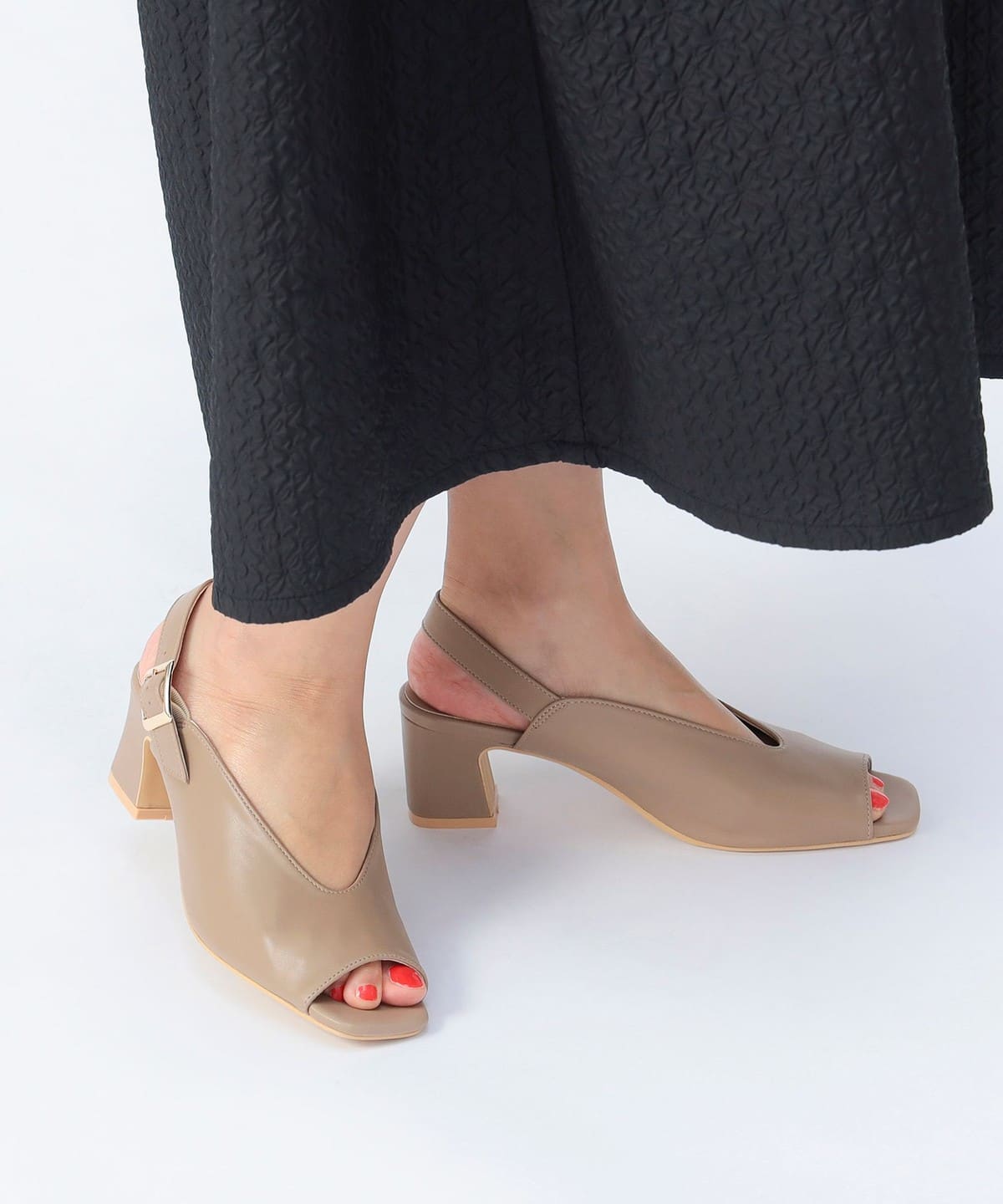 Uカット ヒールサンダル(22.5 24.5cm) シューズ WOMEN MOCHA L Uカット ヒールサンダル(22.5 24.5cm) シューズ WOMEN MOCHA L