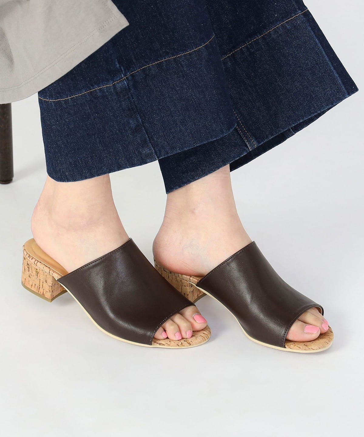 コルクヒール サンダル(22.5 24.5cm) シューズ WOMEN BROWN M コルクヒール サンダル(22.5 24.5cm) シューズ WOMEN BROWN M