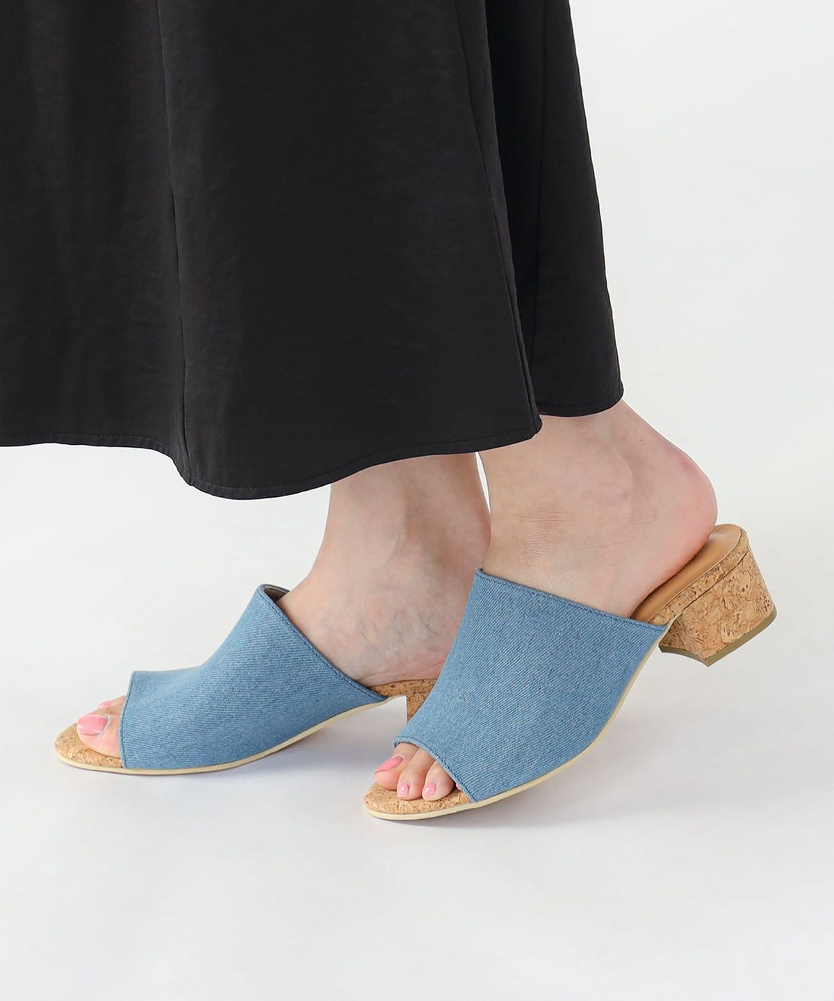 コルクヒール サンダル(22.5 24.5cm) シューズ WOMEN DENIM L コルクヒール サンダル(22.5 24.5cm) シューズ WOMEN DENIM L