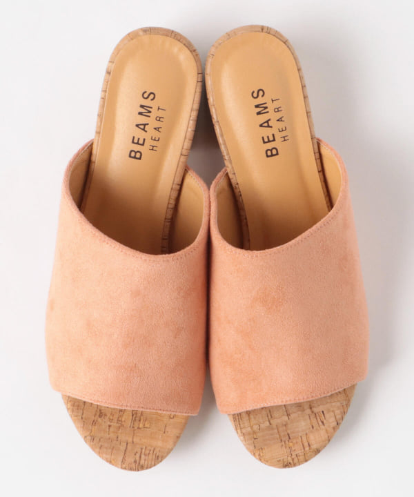 BEAMS HEART（ビームス ハート）フェイクスエード コルクヒール  