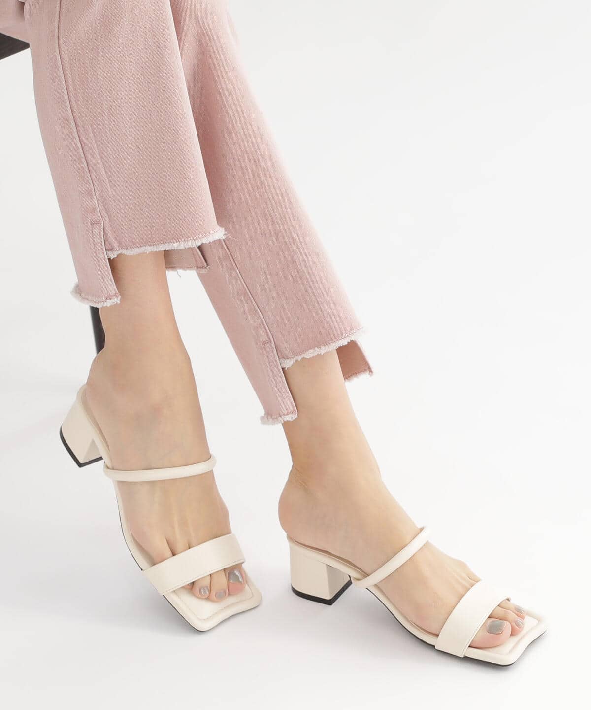 カラー ウェーブトゥ サンダル シューズ WOMEN IVORY M カラー ウェーブトゥ サンダル シューズ WOMEN IVORY M
